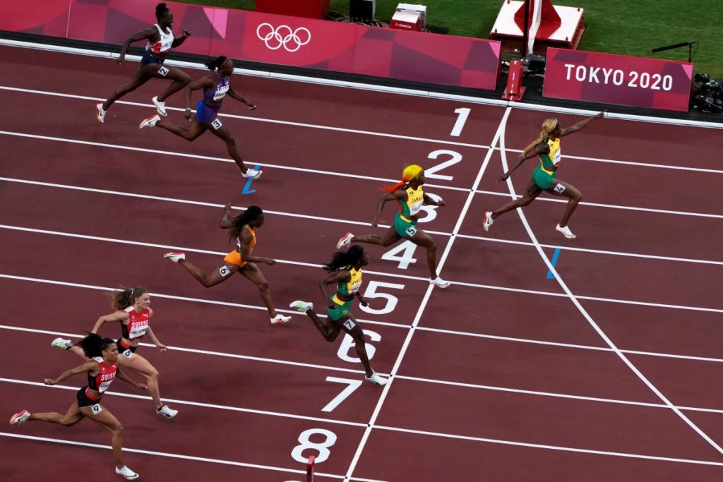 Thompson-Herah leads Jamaica sweep, retains Olympic 100m crown