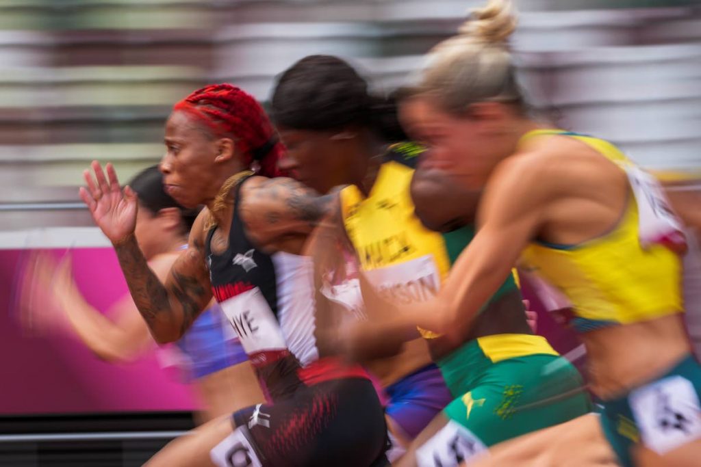Tokyo Olympics : Michelle-Lee Ahye (lft), women's 100m