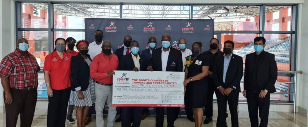 Meets & Features : National sporting bodies presented with cheque worth over $19 million from Sport Company of TT